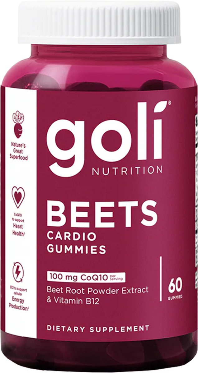 Goli Nutrition Beets Cardio (60 gummies) - Natuurlijke Ondersteuning voor Hartgezondheid en Bloedsomloop