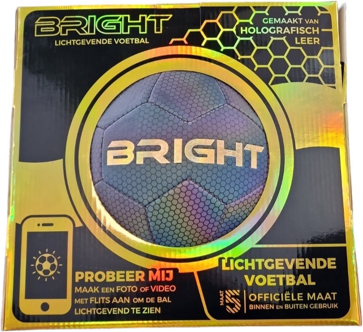 Bright Lichtgevende Voetbal, Inclusief Cadeau Verpakking