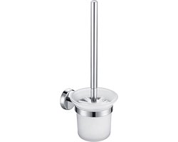 WC borstel – WC borstel met houder – Hangend – Toiletborstel – Toiletborstel met houder – Monteerbare toiletborstel set – RVS 304/Matglas