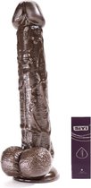Erodit® Giant Chocolate Dildo, 27 cm, realistische penis met balzak en Stevige zuignap, Dildo mannen Anaal-vaginaal- xxxl Dildo met zuignap- Unisex- Sekstoys - Seksspeeltje voor man- vrouw- met glijmiddel