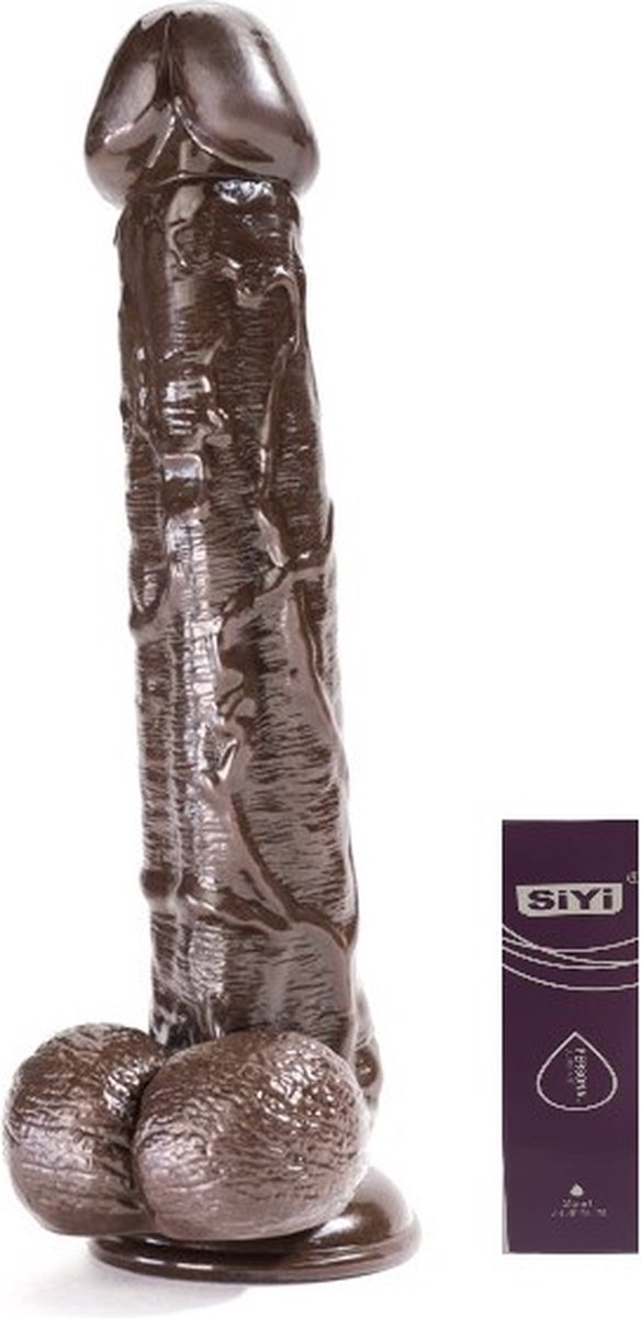 Goedkoopste Erodit® Giant Chocolate Dildo, 27 cm, realistische penis met balzak en Stevige zuignap, Dildo mannen Anaal-vaginaal- xxxl Dildo met zuignap- Unisex- Sekstoys - Seksspeeltje voor man- vrouw- met glijmiddel