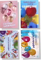 4 Cards & Crafts luxe Communie wenskaarten - 12 x 17 cm - Communie - met enveloppen
