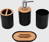 SensaHome - Badkamer Set - Toilet Accessoires - Industriële Stijl - Modern - 5-delig - WC - Zwart