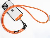 Universele Telefoonkoord - Telefoonketting met Clip - Met Afneembaar Koord - 60 cm Koord - Oranje