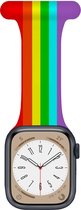 Siliconen Smartwatch bandje - Geschikt voor Apple Watch verpleegkundige band - regenboog - Strap-it Horlogeband / Polsband / Armband - Maat: 38 - 40 - 41mm
