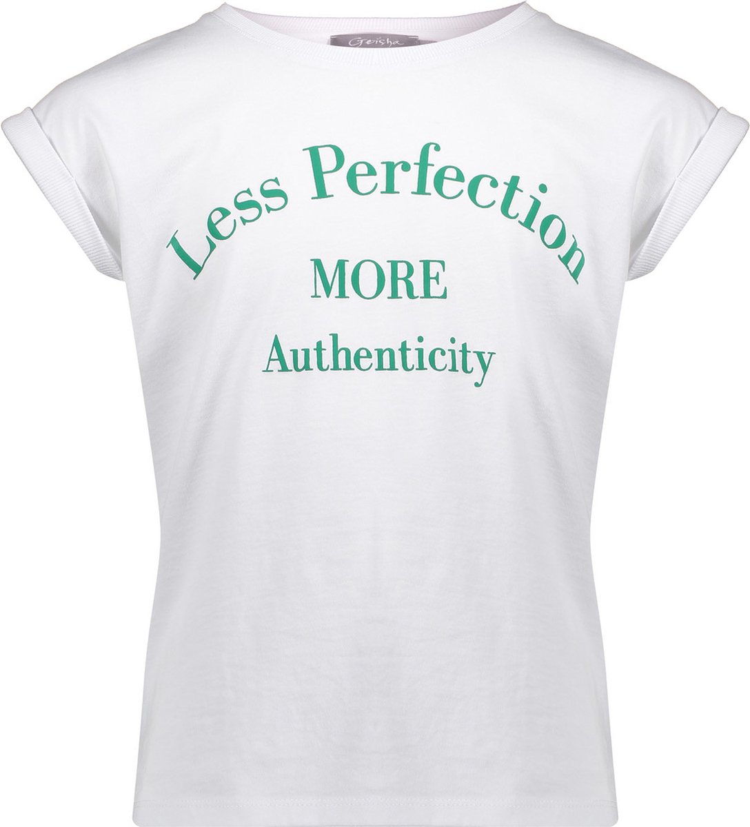 Geisha - T-Shirt - White Green - Maat 140
