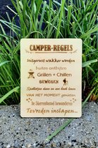 Schubie - Tekstbord Camper Regels - Camping - Cadeau - Bord - Tekstbord