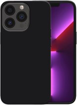 Smartphonica Siliconen hoesje voor iPhone 13 Pro case met zachte binnenkant - Zwart / Back Cover geschikt voor Apple iPhone 13 Pro