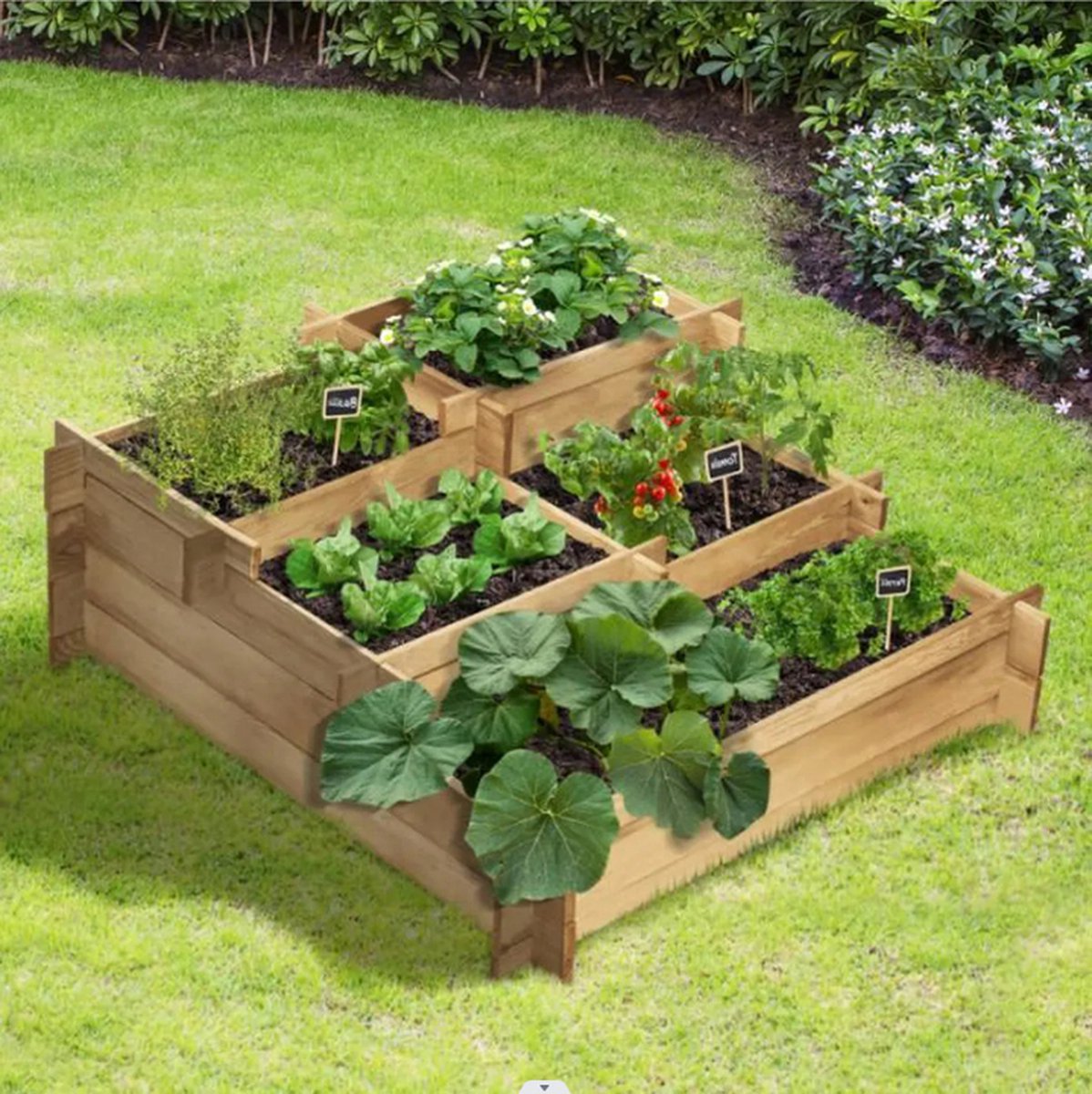 Yaheetech Carré Potager sur Pieds Extérieur Carré à Plantes en Bois  Jardinière