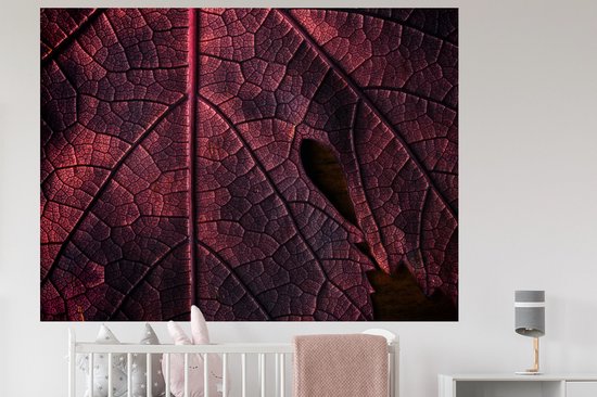 Stickers muraux - Film autocollant - Abstrait - Rouge - Feuilles - Plante - 160x120 cm - Film adhésif - Stickers muraux Chambre d'enfant - Papier peint autocollant XXL - Papier peint autocollant - Film autocollant