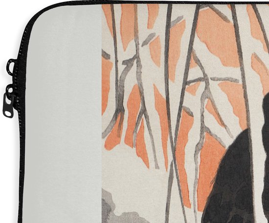 Housse pour ordinateur portable 13 pouces - Vintage - Corbeau - Vogel - Animaux - Branche - Housse pour ordinateur portable - Dimensions intérieures 32x22,5 cm