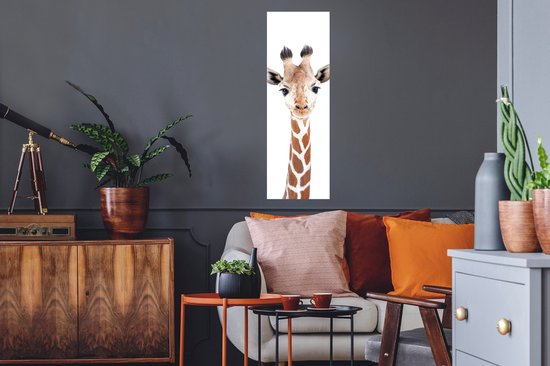 Stickers muraux - Film autocollant - Girafe - Animaux - Nature - Portrait - 30x90 cm - Film adhésif - Stickers muraux Chambre d'enfant - Papier peint autocollant