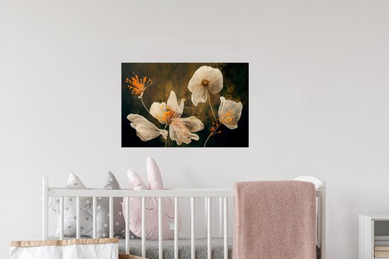 Muurstickers - Sticker Folie - Bloemen - Planten - Natuur - Kleuren - Illustratie - 60x40 cm - Plakfolie - Muurstickers Kinderkamer - Zelfklevend Behang - Zelfklevend behangpapier - Stickerfolie