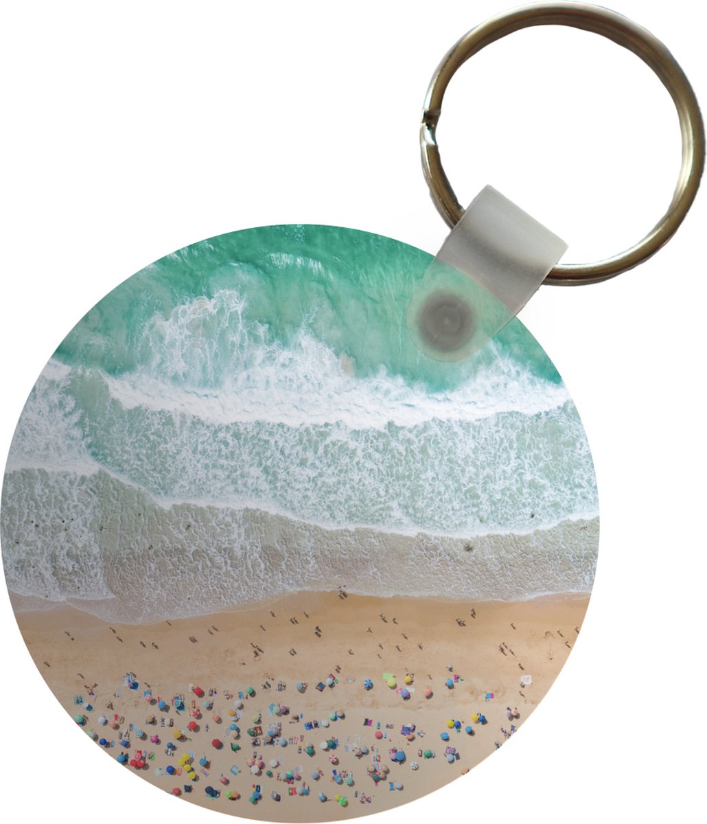 Sleutelhanger - Zee - Strand - Parasols - Water - Zomer - Plastic - Rond - Uitdeelcadeautjes