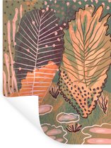 Muurstickers - Sticker Folie - Vintage - Herfst - Kunst - Bos - Natuur - 90x120 cm - Plakfolie - Muurstickers Kinderkamer - Zelfklevend Behang - Zelfklevend behangpapier - Stickerfolie