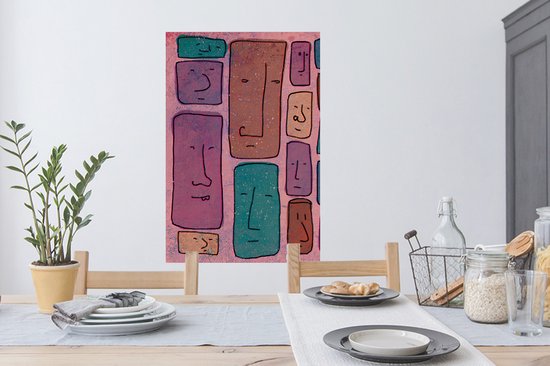 Muurstickers - Sticker Folie - Vintage - Gezicht - Abstract - Kunst - Patroon - 60x90 cm - Plakfolie - Muurstickers Kinderkamer - Zelfklevend Behang - Zelfklevend behangpapier - Stickerfolie