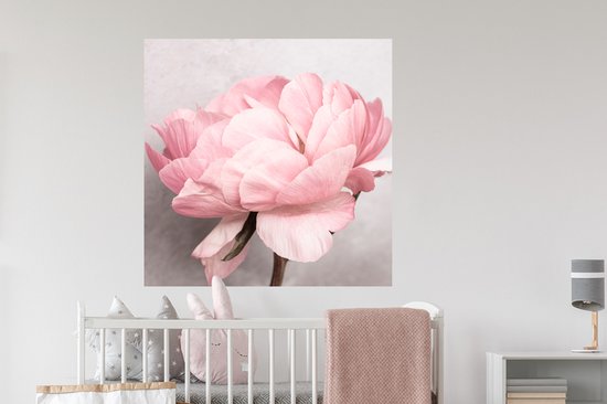 Stickers muraux - Film autocollant - Fleurs - Rose - Nature - Plante - 100x100 cm - Film adhésif - Stickers muraux Chambre d'enfant - Papier peint autocollant XXL