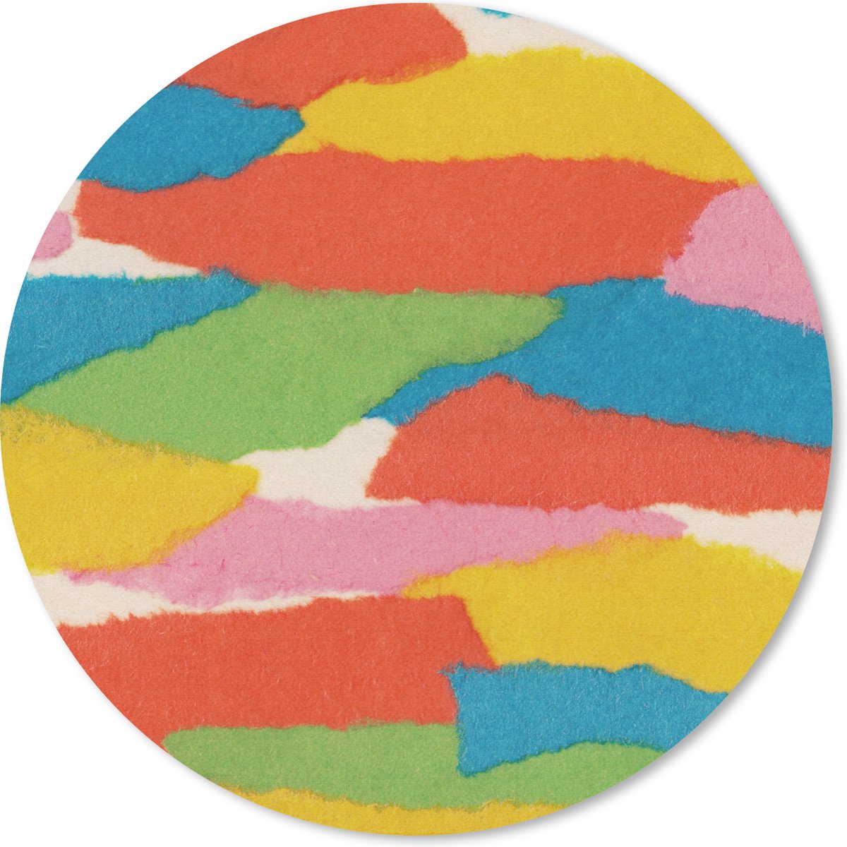 Muismat rond 40x40 cm - Mousepad Abstract - Vormen - Rood - Groen - Retro - Ronde muismatten