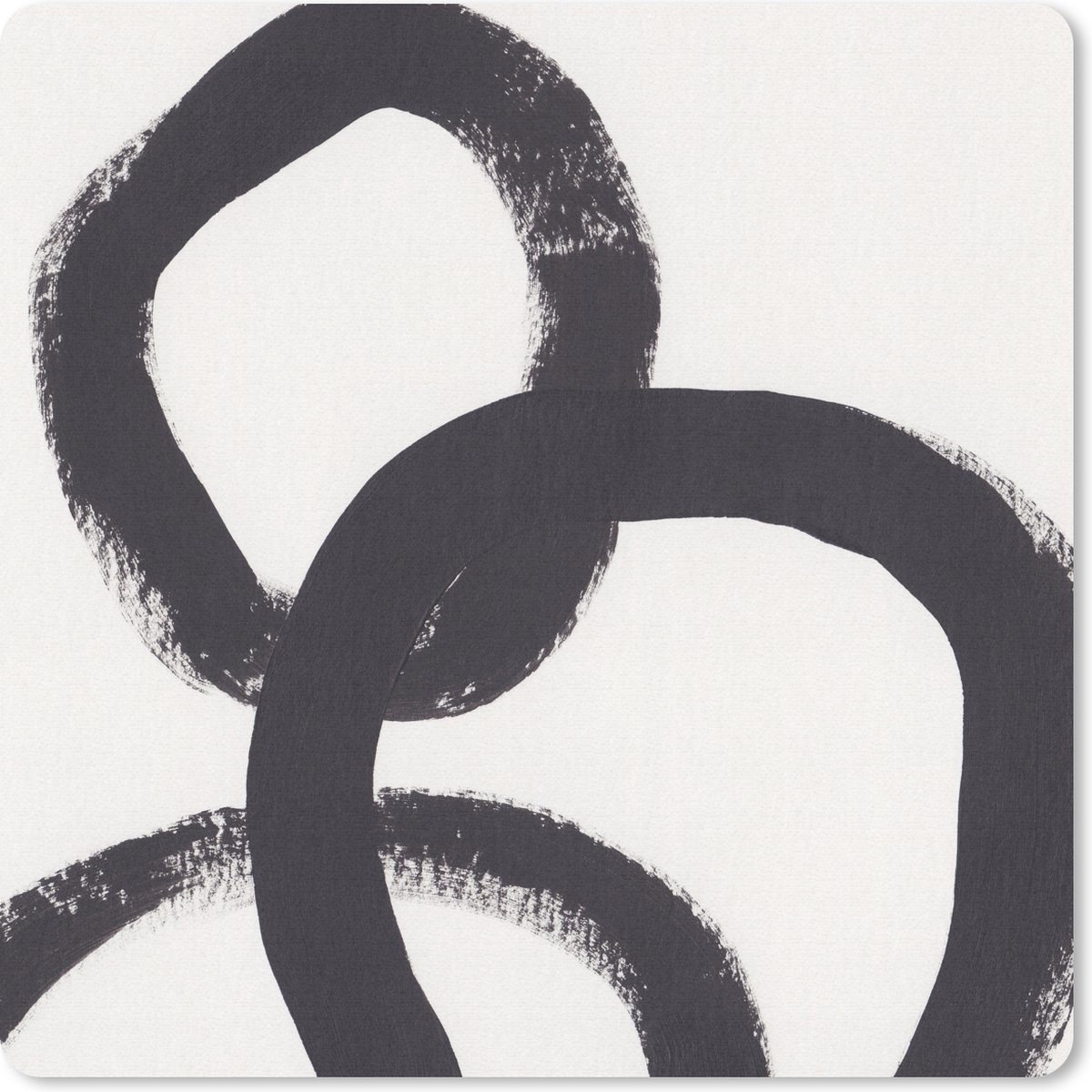 Muismat 30x30 cm - Mousepad Abstract - Vormen - Zwart - Cirkels - Muismatten