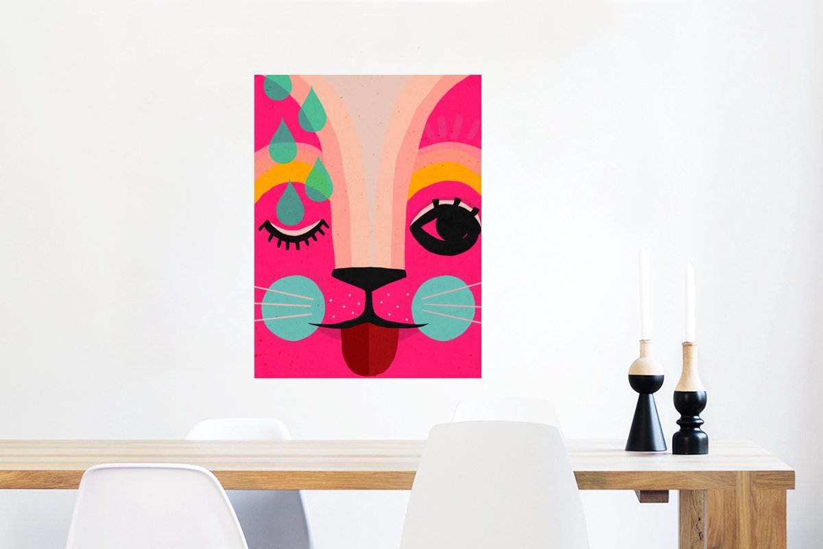 Kinderen - Kat - Roze - Kunst - Abstract
