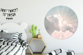 WallCircle - Wandcirkel ⌀ 150 - Lucht - Wolken - Zon - Natuur - Ronde schilderijen woonkamer - Wandbord rond - Muurdecoratie cirkel - Kamer decoratie binnen - Wanddecoratie muurcirkel - Woonaccessoires