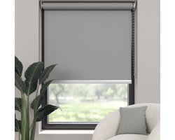 Dutchblinds Rolgordijn - verduisterend - Grijs - 45x275cm - Raamdecoratie op maat