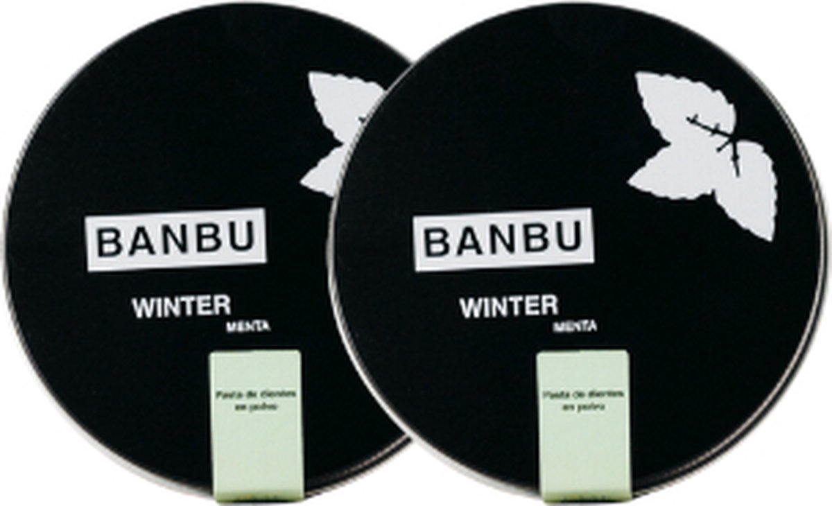 Banbu Tandpasta poeder Winter- 2 stuks - Mint smaak - blikvorm - zero waste