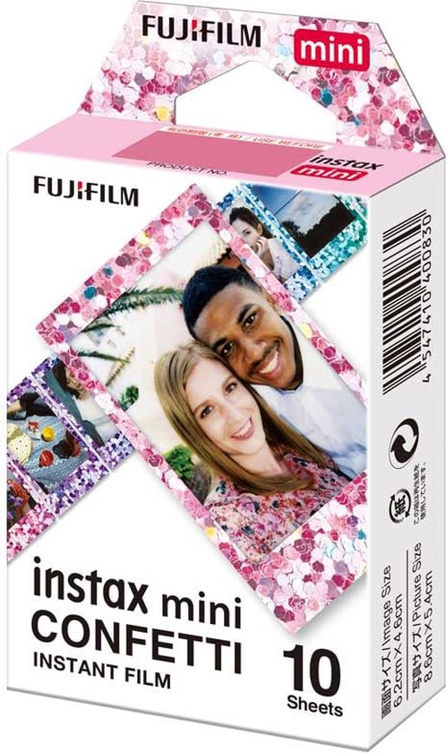 Fujifilm mini Confetti pellicule polaroid 10 pièce(s) 54 x 86 mm