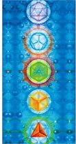 DW4Trading Tapis Chakra - Tissu Yoga Méditation - Tapisserie - 5 Symboles - 150x75 cm