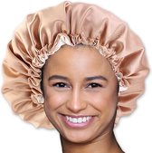 Kaki Satijnen Slaapmuts AfricanFabs® / Hair Bonnet / Haar bonnet van Satijn / Satin bonnet / Afro nachtmuts voor slapen