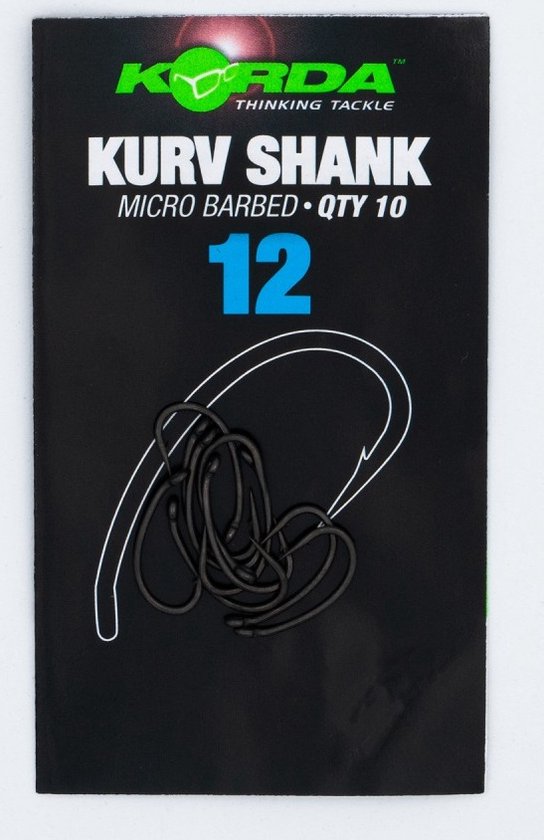 Korda Kurv Shank Haak - Maat 2 - 10 stuks - Mat Zwart van Korda — afbeelding 5