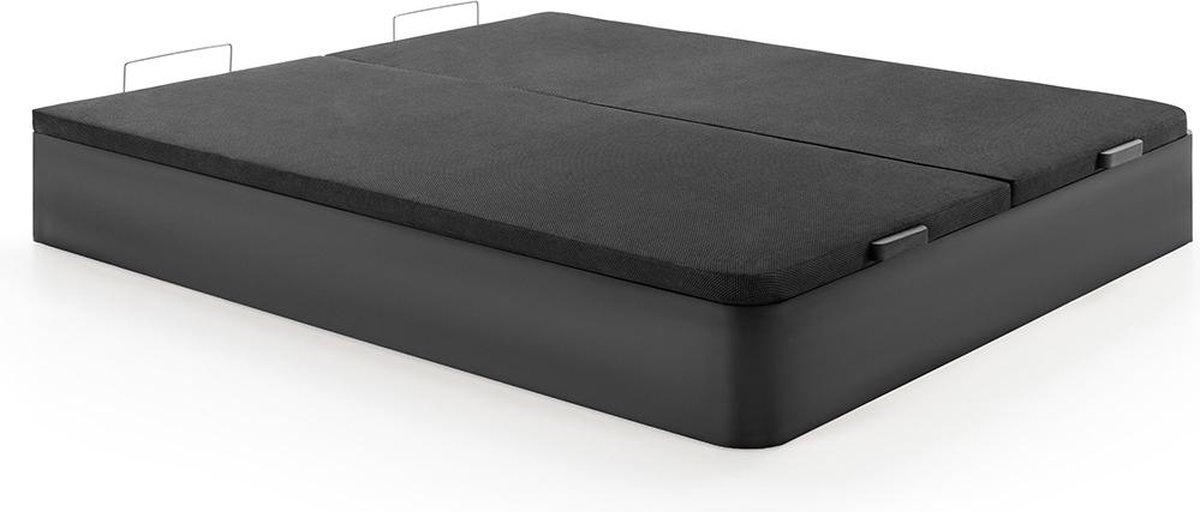 Ysmée Boxspring - 180 x 200 cm - Zwart mat - HESTIA van DREAMEA PLAY L 200 cm x H 30 cm x D 180 cm
