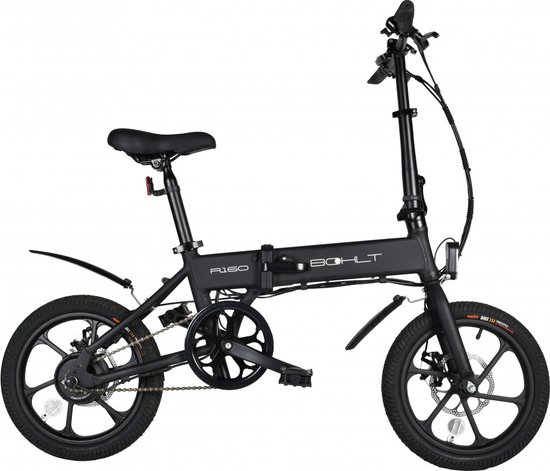 Foto: Bohlt r160 elektrische vouwfiets achterwielmotor 187wh zwart