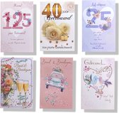 6 cartes de vœux de Luxe - Mariage - 12,5 ans mariés - Jour du mariage - 12 x 17 cm - Avec enveloppe