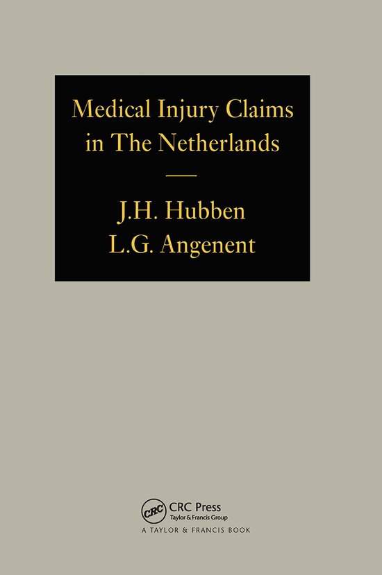 Medical Injury Claims in the Netherlands 1980-1990 - cover