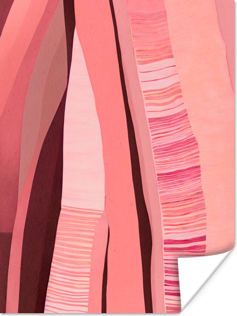 Poster Abstract - Roze - Vormen - Pastel - 30x40 cm