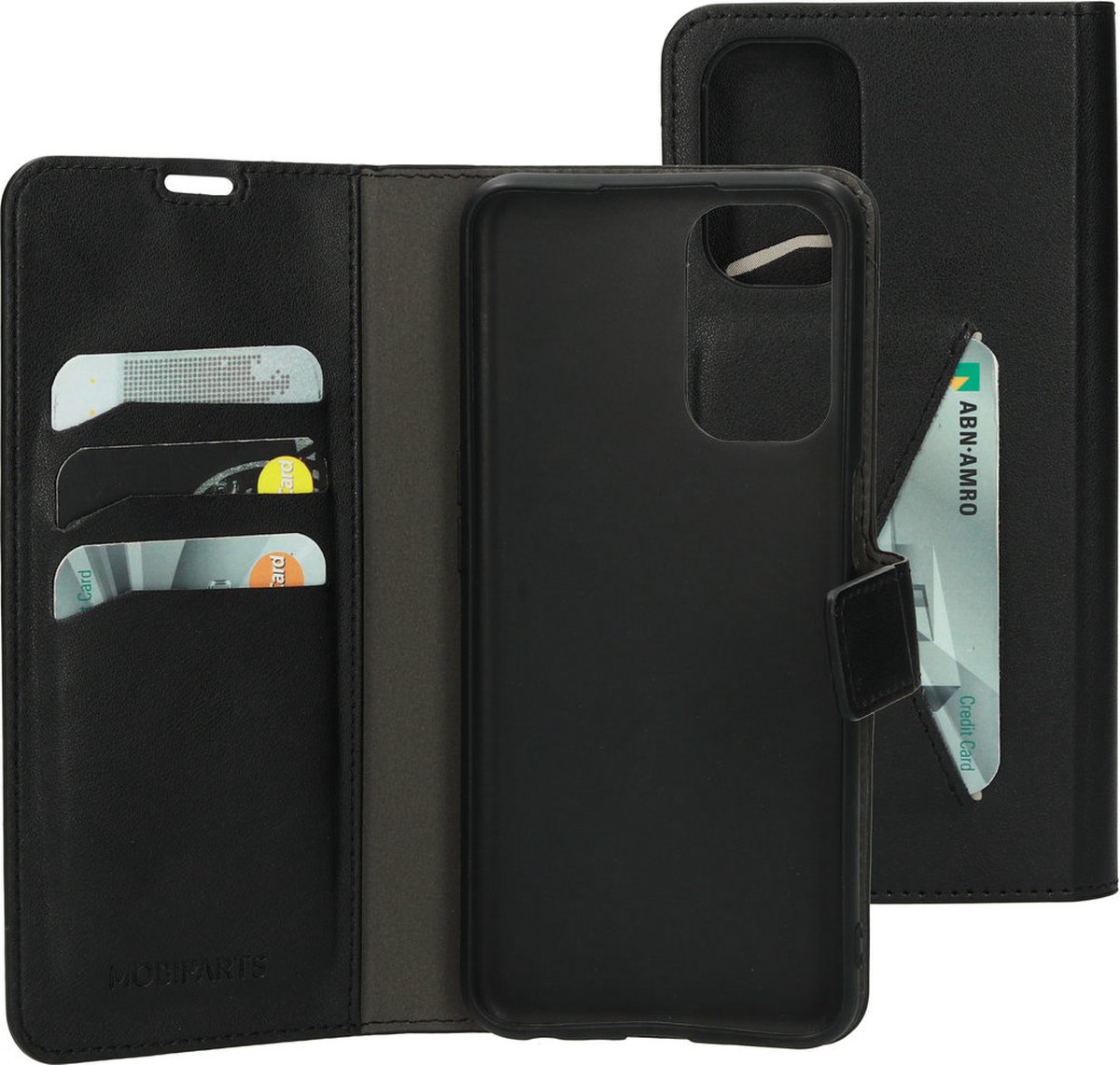 OPPO A54 5G Hoesje - Premium Wallet/Boekhoesje - Eco Leer - Magneet Sluiting - Opberg vakken - Zwart - Mobiparts