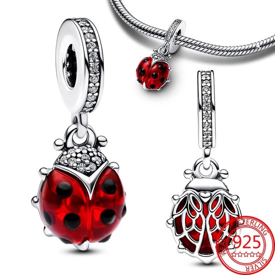 Charm Argent Ladybug Coccinelle d ornement Chapon en argent 925