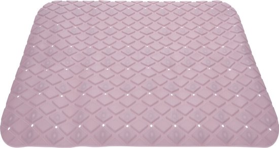 Foto: Excellent houseware badmat antislip lichtroze 55 cm vierkant badkuipmat