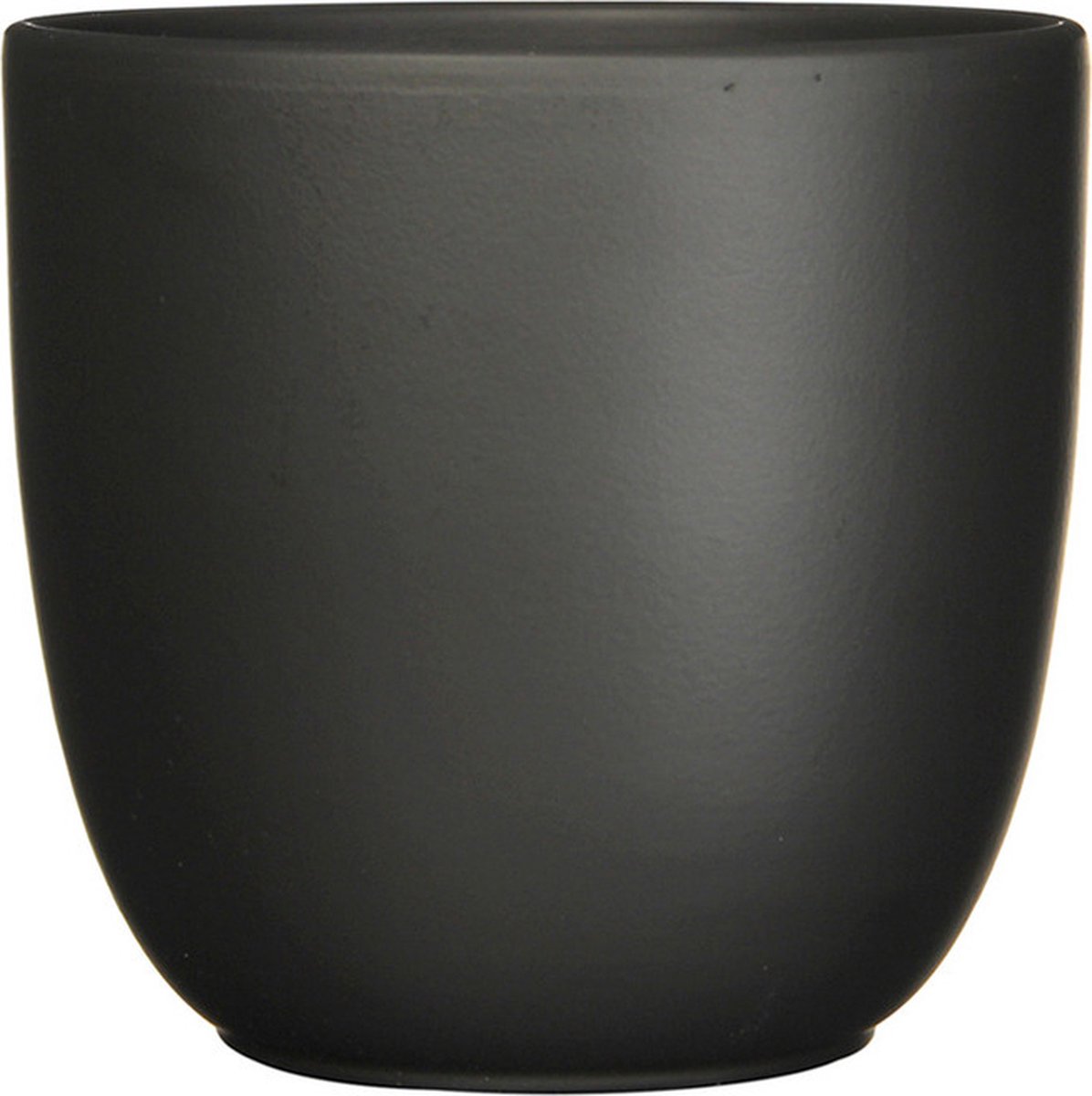 Mica Decorations Plantenpot/bloempot Tusca - Zwart - keramiek - mat - D17/H16 cm