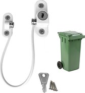 Kliko lock - Serrure à conteneur - Conteneur à déchets verrouillable - Wit