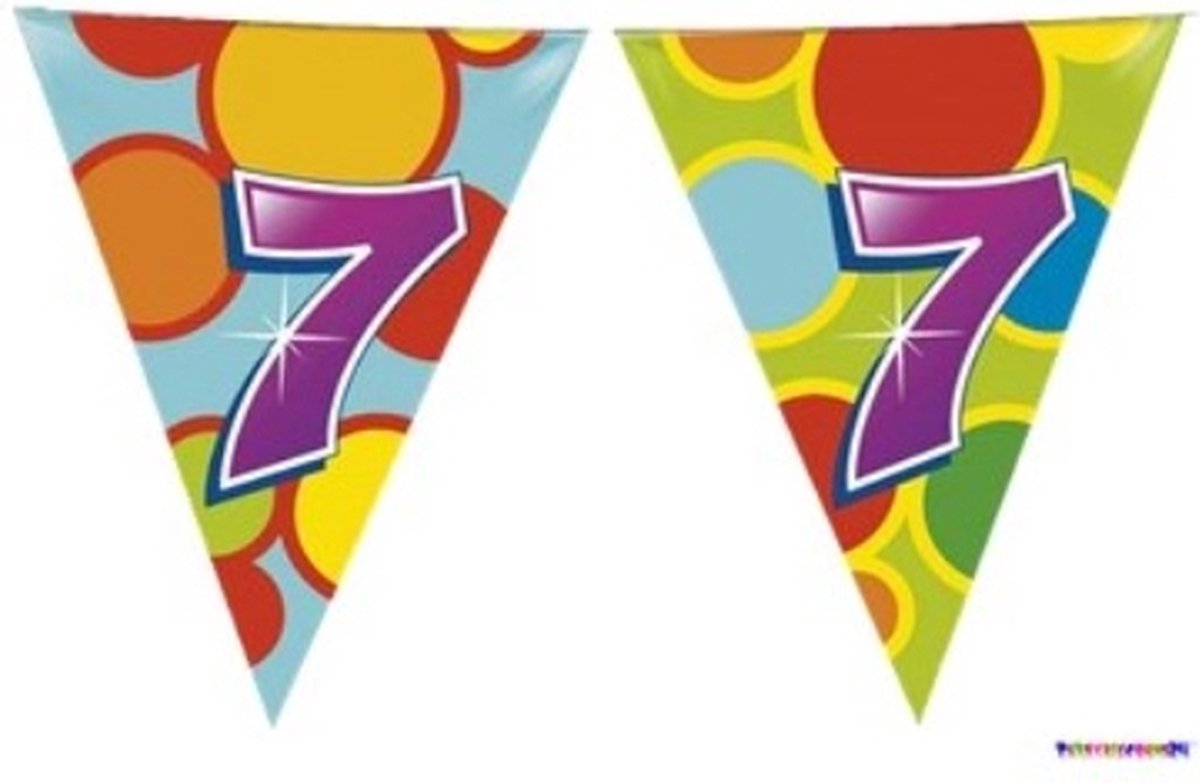 Haza Vlaggetjes - 7 jaar - leeftijd verjaardag - plastic - 10 meter — cadeau in Cadeau-ideeën - foto 4