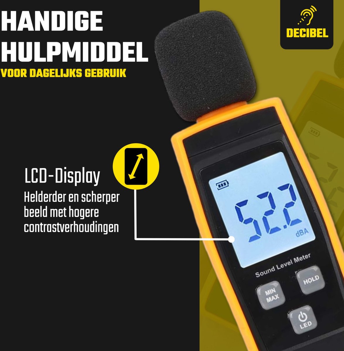 Digitale Decibelmeter 30 dB tot 130 dB - Kleine Db Meter - Geluidsmeter ...