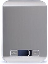 ScalesKitchenNeeds- Zwart -Inclusief batterijen - Mini weegschaal - LED scherm - Weegschaal voeding- 5KG -Witte rand
