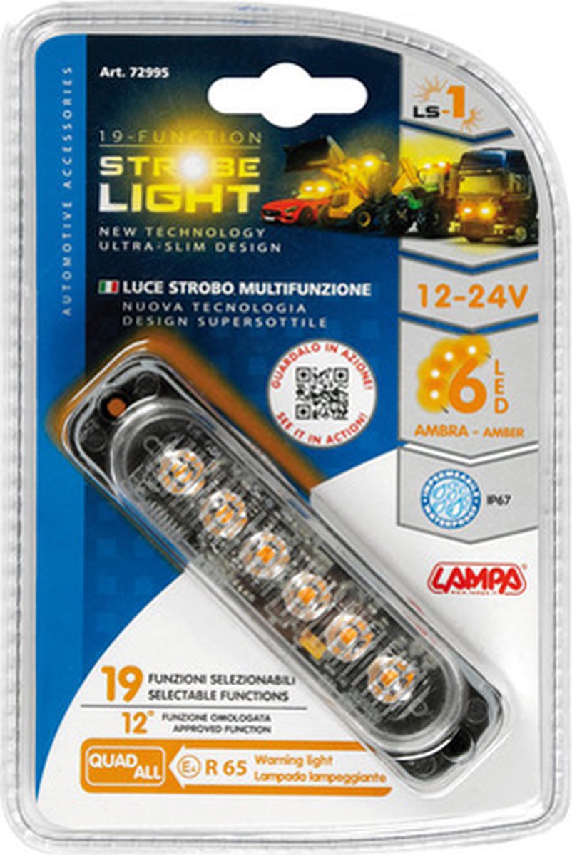 Strobe LED licht 113x28x10mm - 12/24V - Amber