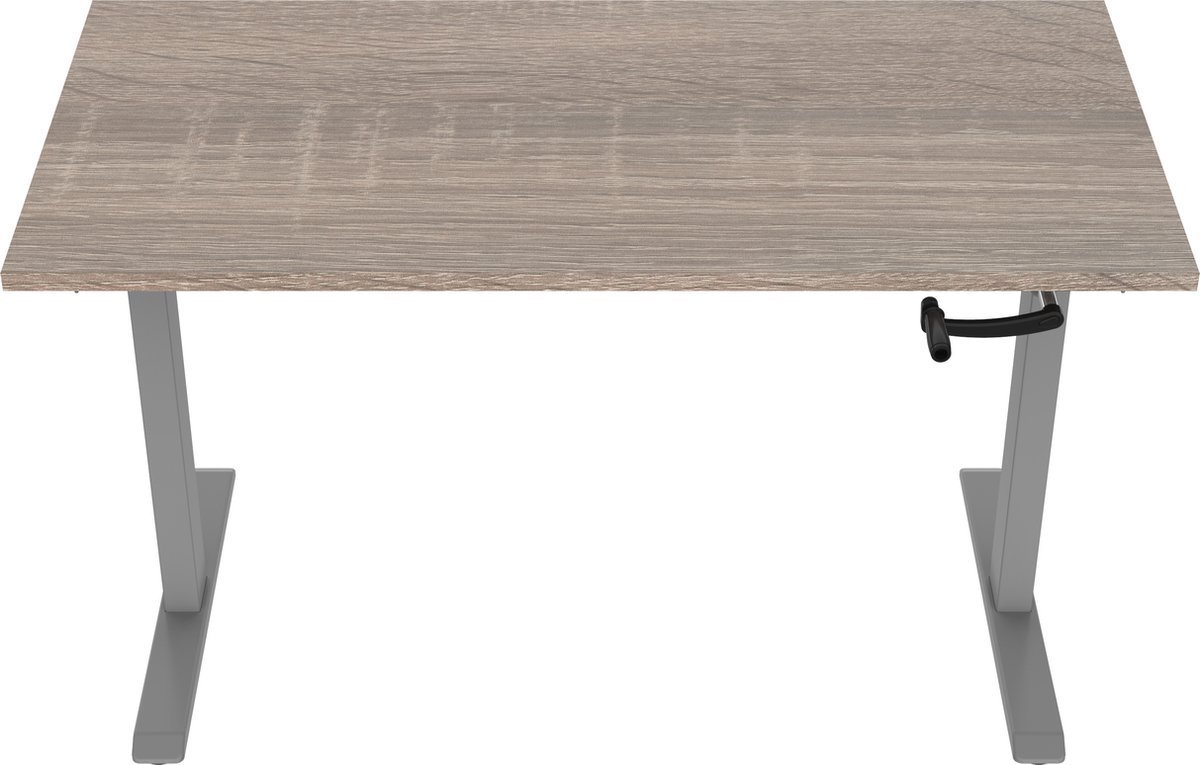 Office Hero® Cosmic Slinger- Zit sta bureau in hoogte verstelbaar grijs frame - Game bureau - Computertafel - Werktafel - 140x80 - Robson eik