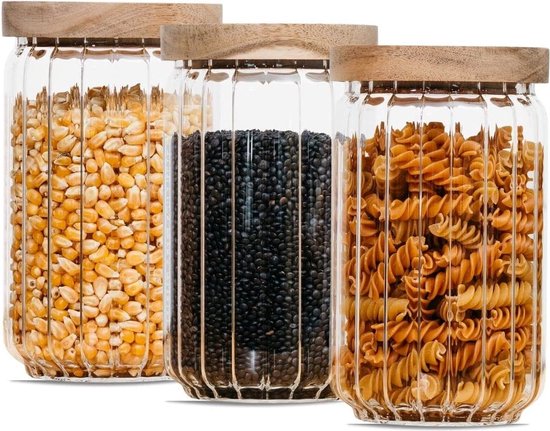 Bocaux de conservation avec couvercle et cartouche (700 ml, 3 pièces