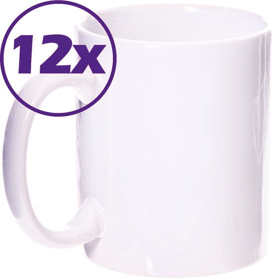 12 mugs à sublimation blancs 330ml AAA en boite, tasses imprimables, café  thé