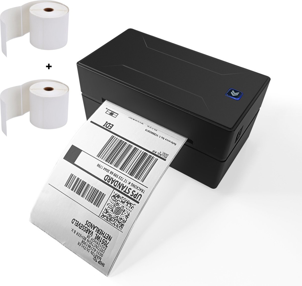 Label Printer + 2 label rollen (500 pcs per rol) - Bluetooth - USB verbinding - Bluetooth Thermal Label Printer - Snel Printen - Thuisgebruik - Kantoor Printer - 100 mm x 150 mm Labels - Thermal Label Printer