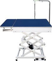 Topmast Trimtafel CENTURION - Elektrisch - Trimtafel Verstelbaar - 120 x 60 cm - Tot 75 Kilo - Blauw Tafelblad - Trimtafel Inklapbaar - Trimtafels voor Honden